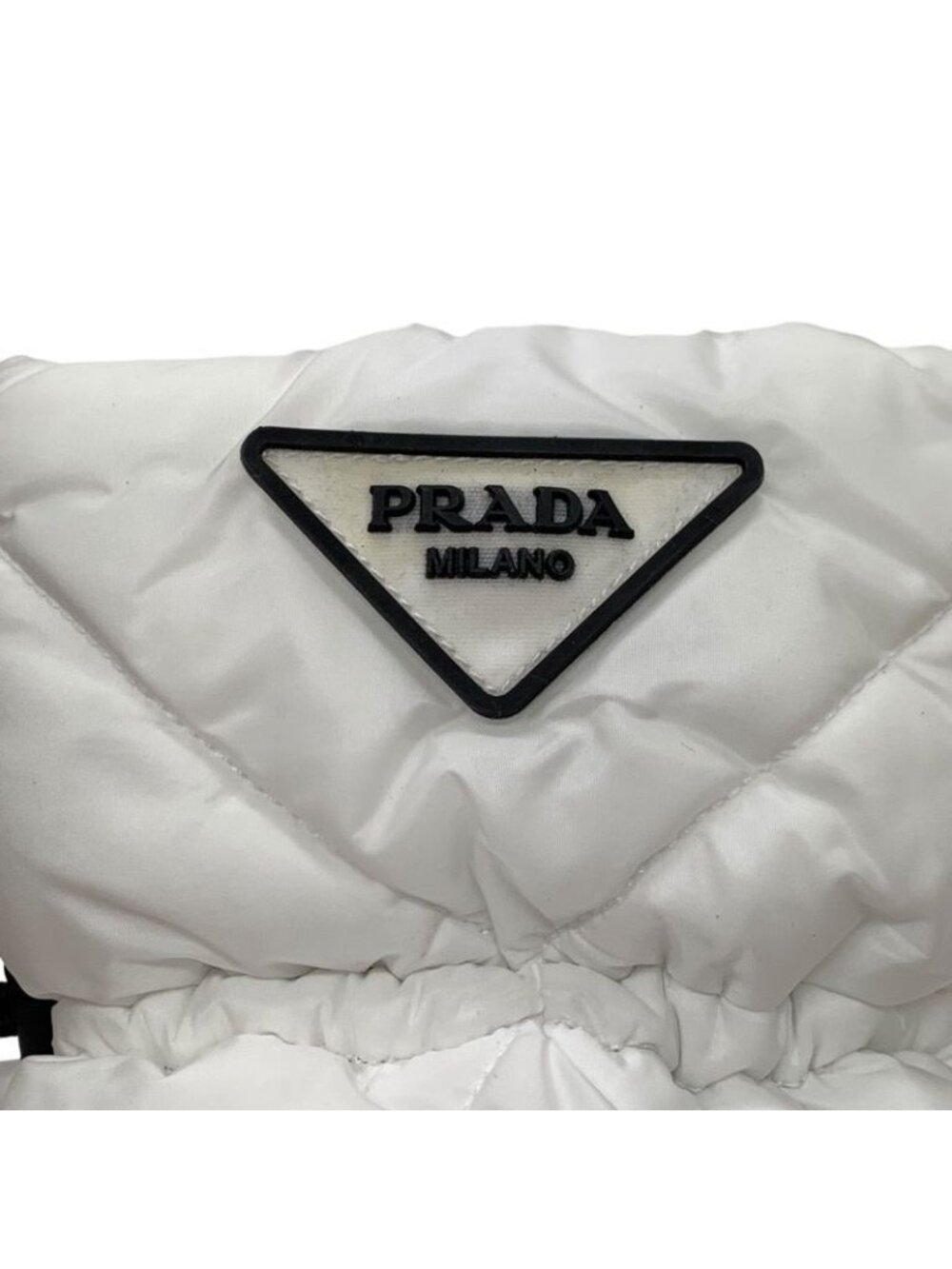 Prada Boots Short Snow Shoes Logo Nylon White - Picture 10 of 11